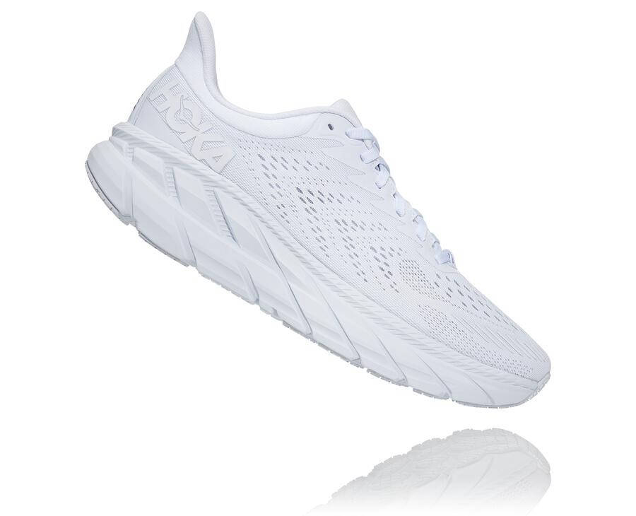 Hoka One One Mens Running Shoes - Clifton 7 - White - BKJP62517
